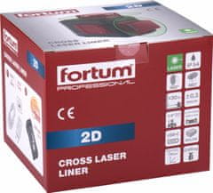 Fortum Laser líniový, krížový samonivelačný, zelený, 2D(1H360+1V360), Li-ion akumulátor, FORTUM