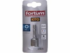 Fortum Hlavica nástrčná magnetická so 6-hrannou stopkou 1/4’’, 13x48mm, CrV, FORTUM