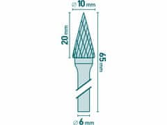 Extol Industrial Fréza karbidová kónická špicatá, Ø10mm, EXTOL INDUSTRIAL