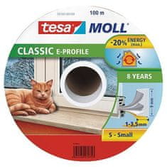 Tesa Tesnenie tesamoll profil E, 9 mm, biele, L-100 m, na okná a dvere, hnedé