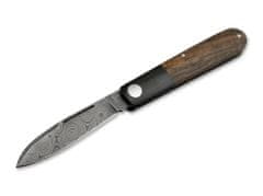 Böker Manufaktur 117942DAM Barlow Prime Tirpitz-Damascus damaškový nôž 6,9cm, micarta,orech