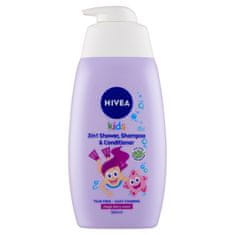 Nivea Kids Magic Berry Scent detský sprchovací gél, šampón a kondicionér 3v1, 500 ml