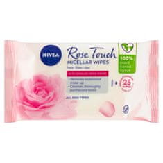 Nivea Nivea Rose Touch Micelárne čistiace pleťové obrúsky, 25 ks