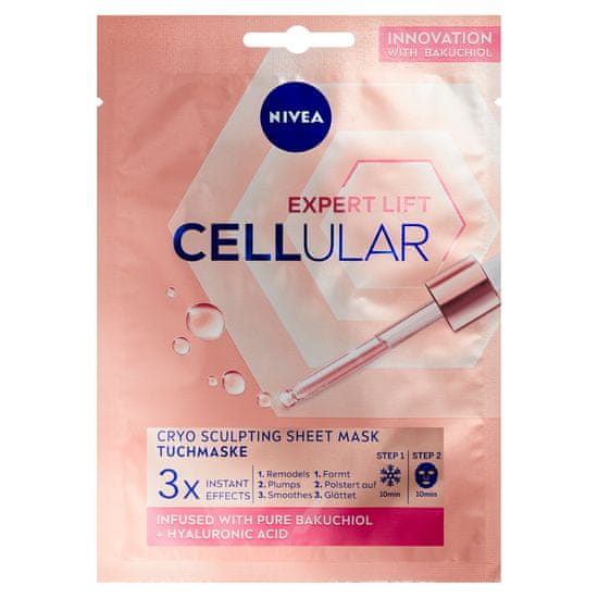 Nivea Cellular Expert Lift Remodelačná 10-minútová textilná kryomaska, 1 ks