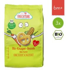 FruchtBar BIO Preclíky s kukuřicí a mrkví nesolené 3x25g