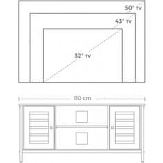 VASAGLE Stolík pod televízor VASAGLE LTV43BX