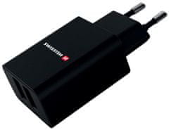 SWISSTEN Swissten Sieťový Adaptér Smart Ic 2X Usb 2,1A Power + Dátový Kábel Usb / Micro Usb 1,2 M Čierny