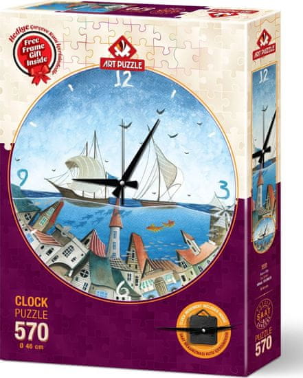 Art puzzle Puzzle hodiny Mesto pod hladinou 570 dielikov (vrátane rámu)