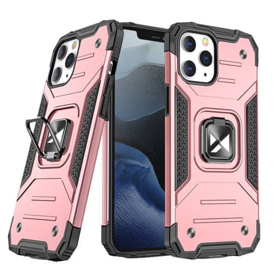 MG Ring Armor plastový kryt na iPhone 14 Pro, ružový