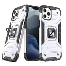 MG Ring Armor plastový kryt na iPhone 14 Pro, strieborný