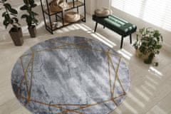Dywany Łuszczów Kusový koberec Emerald 1022 grey and gold kruh 120x120 (priemer) kruh
