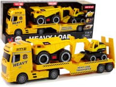 Lean-toys Stavenisko Set Exkavátor Sklápač Nákladné auto Zvukové svetlá