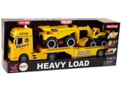 Lean-toys Stavenisko Set Exkavátor Sklápač Nákladné auto Zvukové svetlá