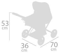 Rappa DeCuevas 85143 Skladací kočík pre bábiky 3 v 1 s prenosnou taškou DIDI 2021 - 53 cm + darček ZADARMO psík DIDI