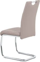 Autronic Jedálenská stolička, poťah hľuzovková ekokoža, biele prešitie, kovová pohupová podnož, chr HC-481 LAN