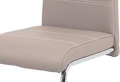 Autronic Jedálenská stolička, poťah hľuzovková ekokoža, biele prešitie, kovová pohupová podnož, chr HC-481 LAN