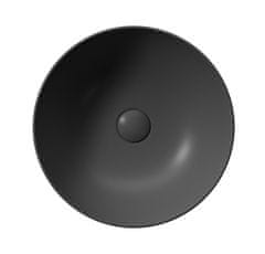 Gsi , PURA keramické umývadlo na dosku, priemer 42 cm, čierna matná, 885126