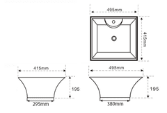 AQUALINE Aqualine, Umývadlo 49,5x41,5x19,5 cm, biela, 49411