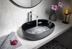 SAPHO , PRIORI keramické umývadlo na dosku 60x40 cm, čierna, PI031
