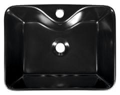 SAPHO , BALENA keramické umývadlo na dosku 48x13,5x37 cm, čierna matná, BH7013B