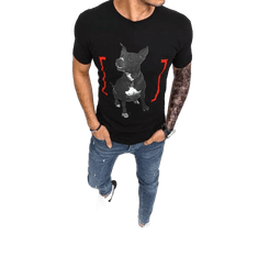 Dstreet Pánske tričko s potlačou DOGGO čierne rx4762 M