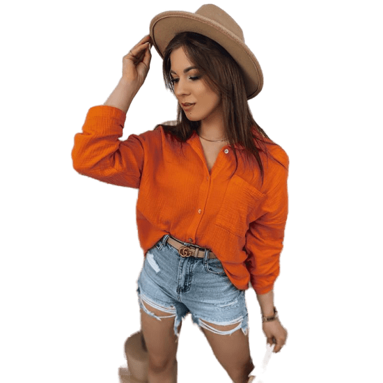 Dstreet Dámska mušelínová košeľa SHILA oranžová dy0238 Univerzálne
