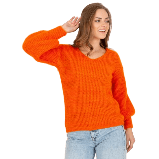 Och Bella Dámsky sveter s mohérom OCH BELLA oranžový TW-SW-BI-9029.84_389512 Univerzalne