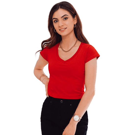 Edoti Dámske jednofarebné tričko KATY red MDN17366 S