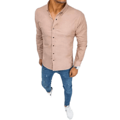 Dstreet Pánska košeľa elegantná DARCIO ružová dx2367 S