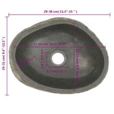 Petromila vidaXL Umývadlo, riečny kameň, oválne 29-38 cm