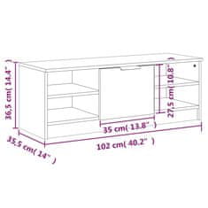 Vidaxl TV skrinka sivý dub sonoma 102x35,5x36,5 cm spracované drevo