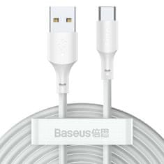 shumee 2x USB kábel USB-C rýchle nabíjanie Napájanie Quick Charge 40 W 5 A 1,5 m biela