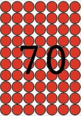 Apli Etikety, kruhové, červená, priemer 19mm, 560 ks/bal., A5, 12105