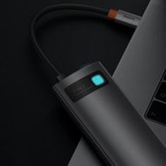 BASEUS multifunkční HUB Metal Gleam saries 7v1 - USB-C PD 100W, USB-C, 2xUSB 3.0, HDMI, SD/TF, šedá