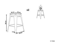 Beliani Sada 2 barových stoličiek 60 cm žltá CABRILLO