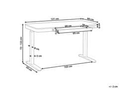 Beliani Elektricky nastaviteľný písací stôl 124 x 64 cm tmavé drevo/čierna KENLY