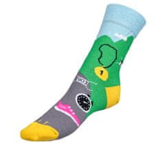 Ponožky Bežec - 39-42 - šedá, žltá, zelená