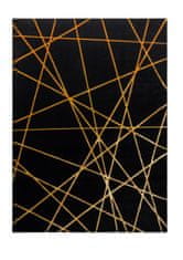 Dywany Łuszczów Kusový koberec Gloss 406C 86 geometric black/gold 80x150