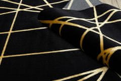 Dywany Łuszczów Kusový koberec Gloss 406C 86 geometric black/gold 80x150