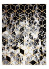 Dywany Łuszczów Kusový koberec Gloss 409A 82 3D cubes black/gold/grey 80x150