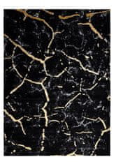 Dywany Łuszczów Kusový koberec Gloss 410A 86 3D mramor black/gold 80x150