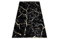 Dywany Łuszczów Kusový koberec Gloss 410A 86 3D mramor black/gold 80x150