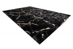 Dywany Łuszczów Kusový koberec Gloss 410A 86 3D mramor black/gold 80x150