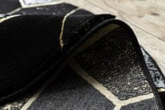 Dywany Łuszczów Kusový koberec Gloss 400B 86 3D geometric black/gold kruh 120x120 (priemer) kruh
