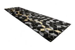 Dywany Łuszczów Behúň Gloss 400B 86 3D geometric black/gold 60x300