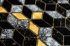 Dywany Łuszczów Behúň Gloss 400B 86 3D geometric black/gold 60x200