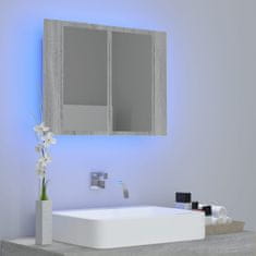 Petromila vidaXL LED zrkadlová skrinka sivá sonoma 60x12x45 cm spracované drevo