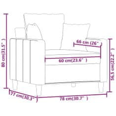 Vidaxl Kreslo vínovo-červené 60 cm zamat