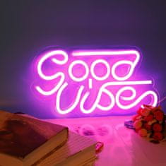 Northix LED nástenná lampa / neónový nápis - "Good Vibes" 