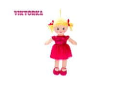 Mikro Trading Viktorka handrová bábika 32 cm česky hovoriaca na batérie tmavoružová